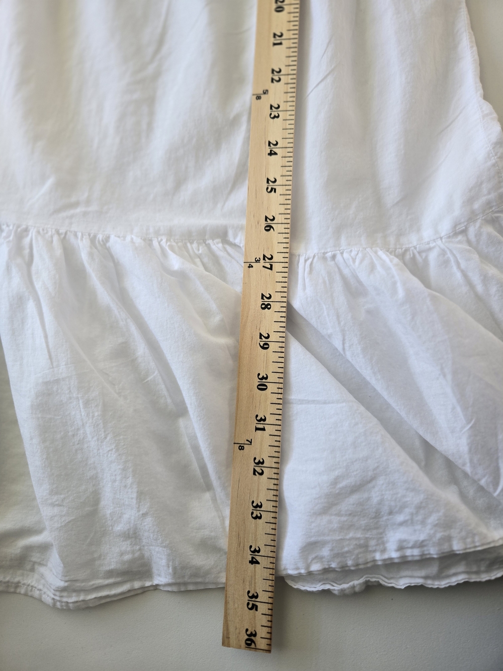 White Smocked Strapless Midi Dress Tiered Ruffle Hem Boho Summer Sundress Small - Picture 5 of 10